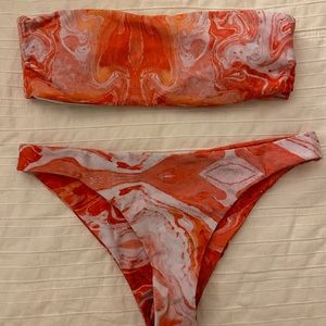 Orange tie dye bikini